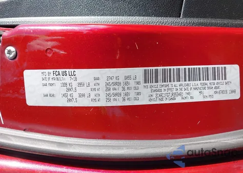 2018 Chrysler Pacifica Touring Plus z USA, uszkodzony, nr VIN 2C4RC1FG7JR353481